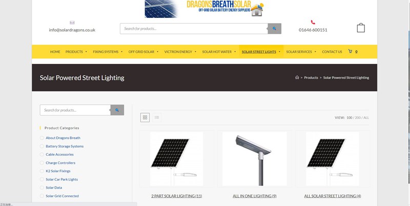 all in one solar street light from Dragons Breath Solar