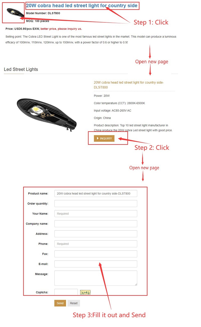 How to Inquiry the LED street light to get best price