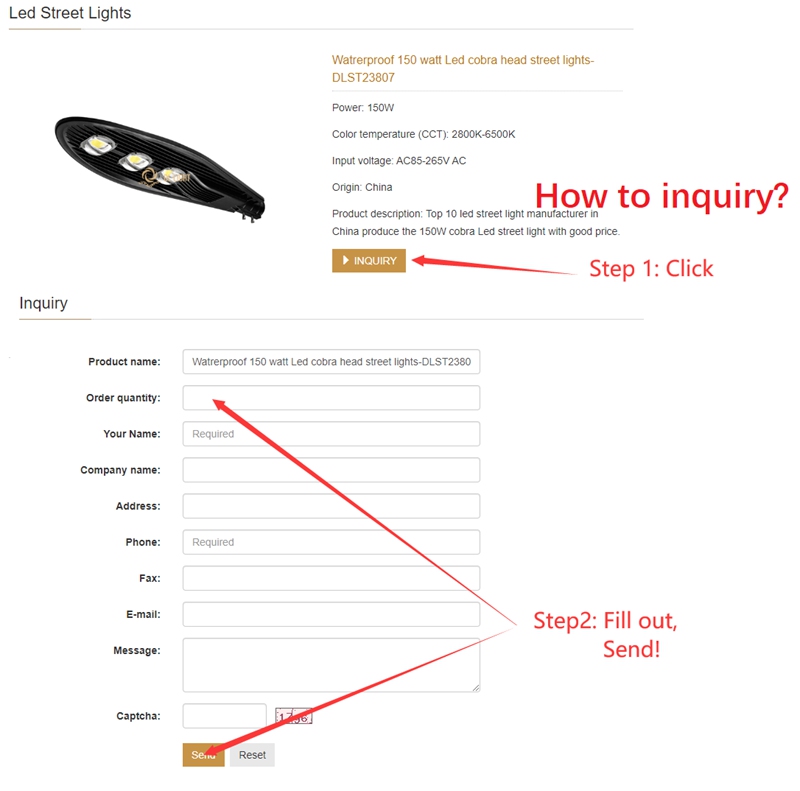 Led street light price